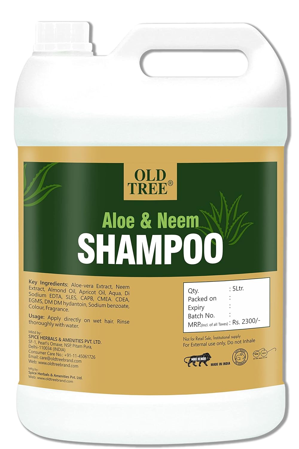 Neem & Aloe Vera Hair Shampoo 5L