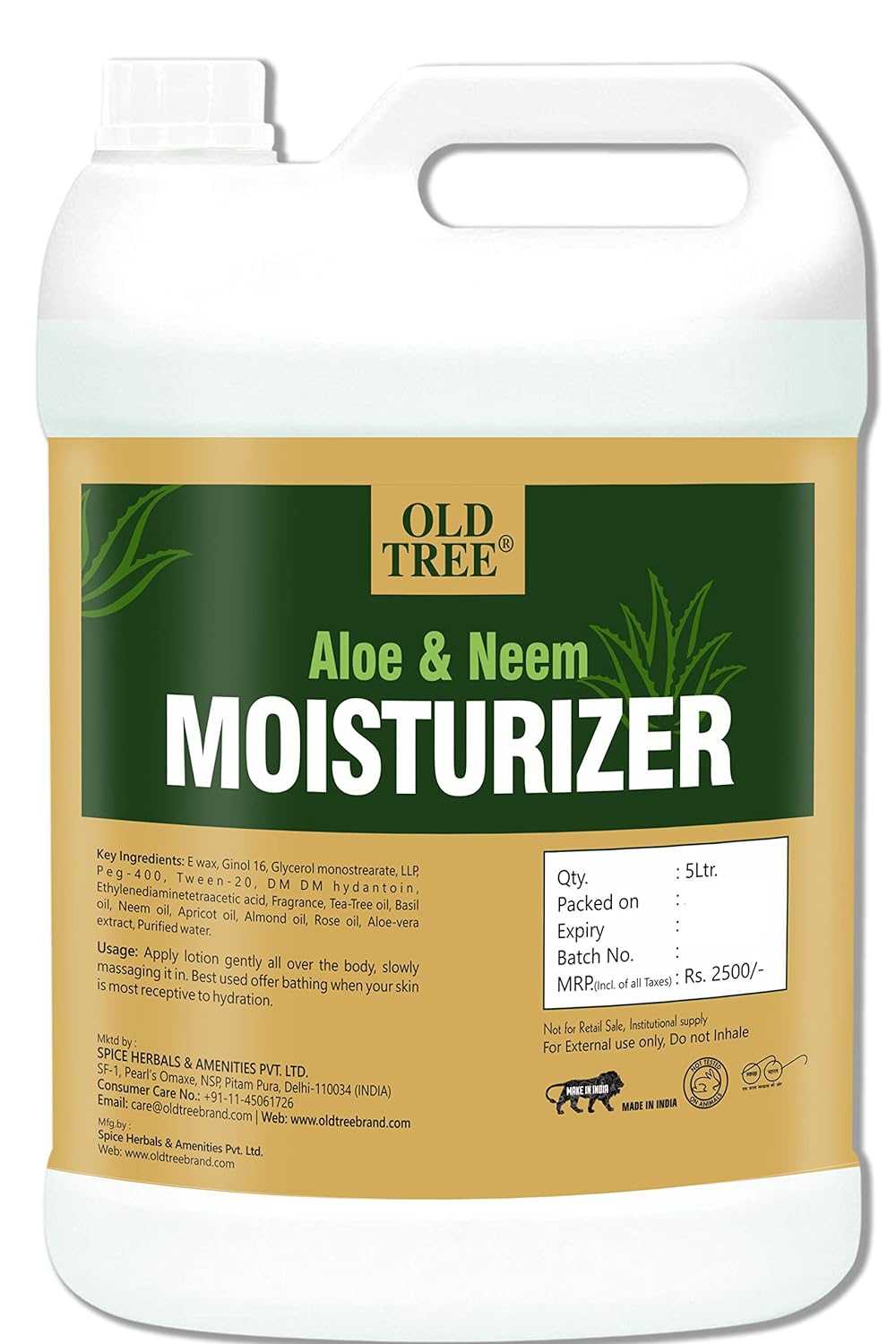 Aloe and Neem moisturizer 5L